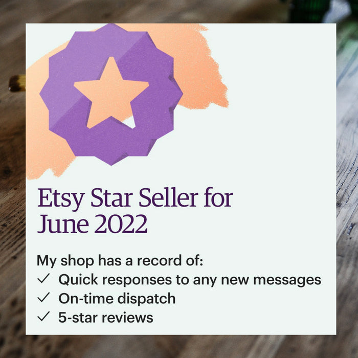 ETSY Star Seller Award for Excellent Customer Service