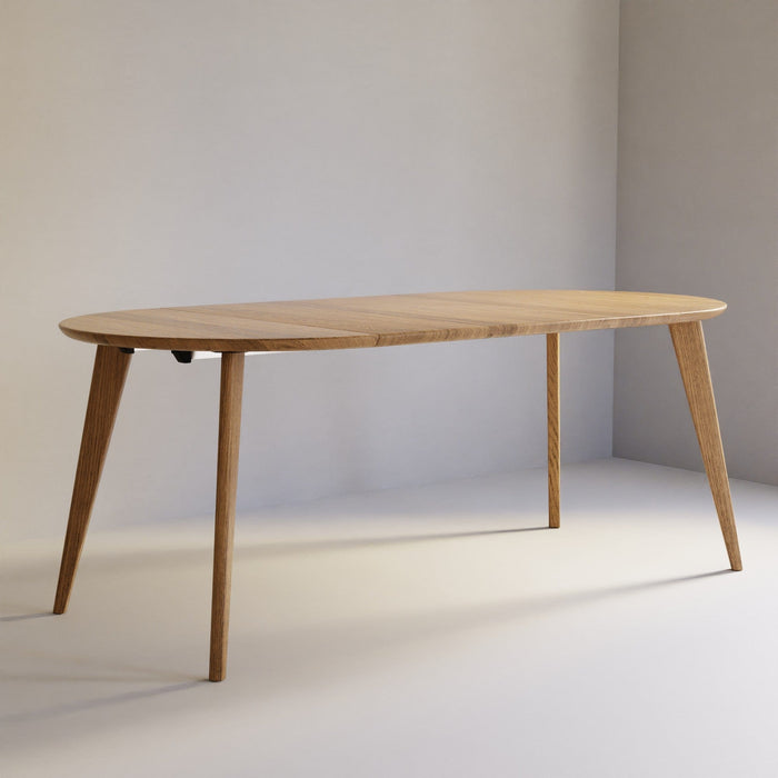 Solid Oak Round Extendable Table, 6-10 Seater BEVELLED edge / KANTAR Collection