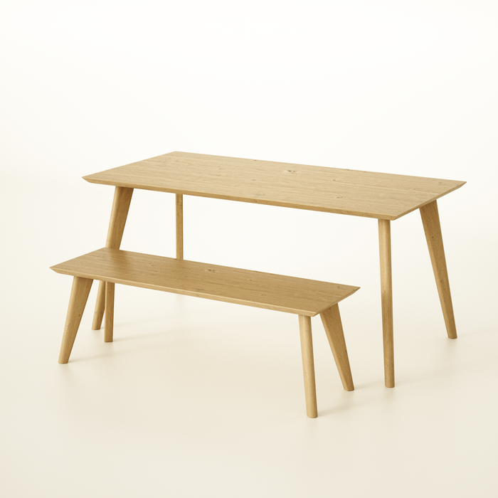 Dining Table Set, Sustainable Solid Oak, Colour and Size Options / KANTAR Collection