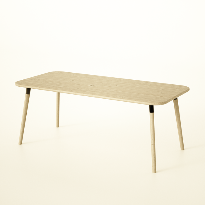 Dining Table, 4, to 8 Seater Options, Solid Oak, Sustainable / PEBBLE Collection