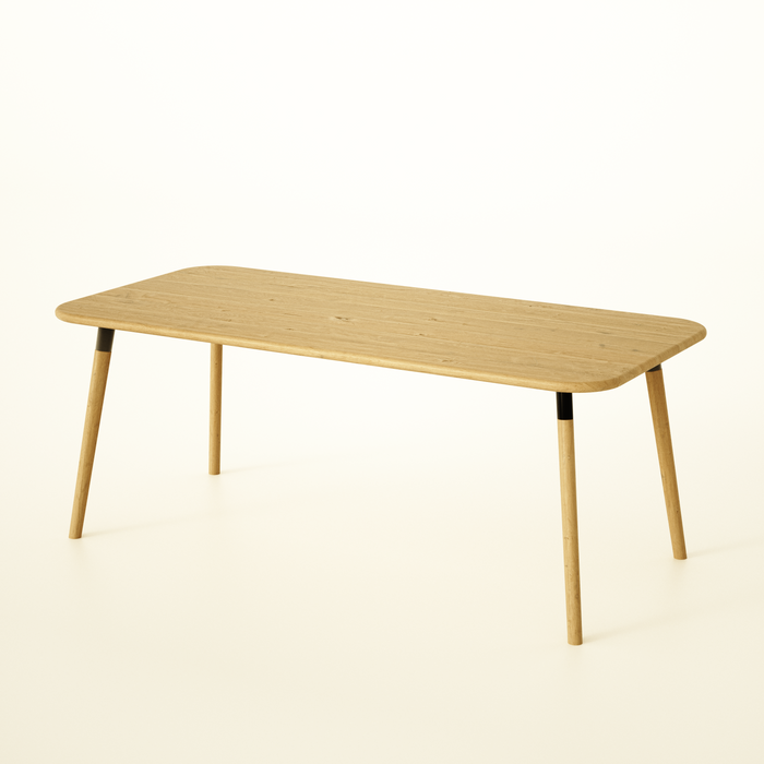 Dining Table, 4, to 8 Seater Options, Solid Oak, Sustainable / PEBBLE Collection