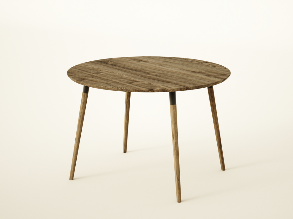 Round Oak Dining Table on Tapered legs / PRIME collection