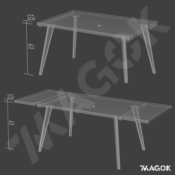 Dining Table Extendable, FSC Solid European Oak / WILD OAK Collection