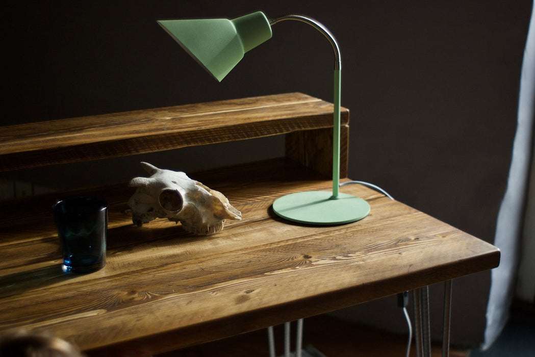 Desk with Monitor Stand, Reclaimed Wood on Hairpin Legs, Customisable  / RECLAIMED Collection