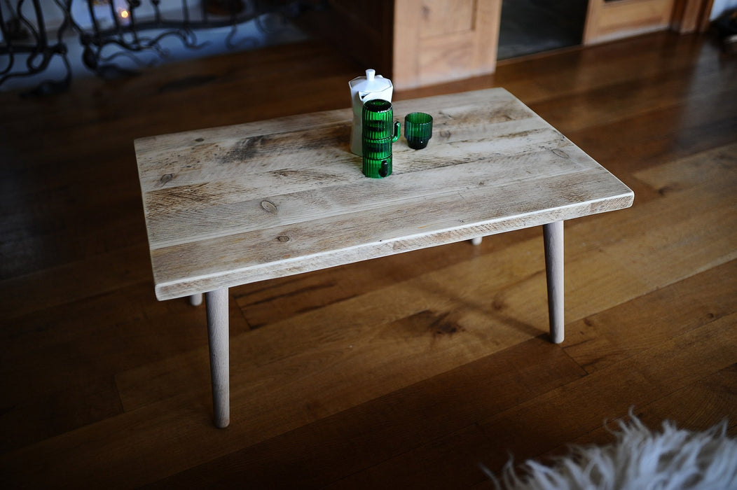 Coffee Table, Sustainable Reclaimed Scaffold Wood on Danish Oak Legs / DANISH RECLAIMED Collection