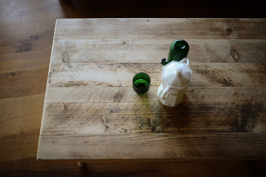 Coffee Table, Sustainable Reclaimed Scaffold Wood on Danish Oak Legs / DANISH RECLAIMED Collection