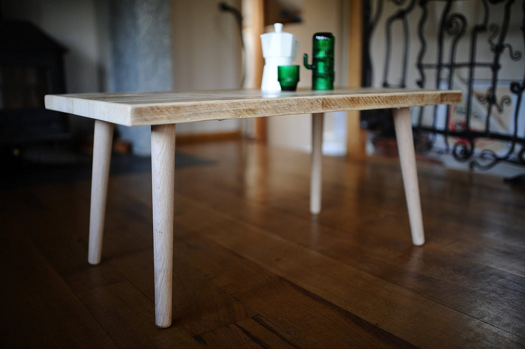 Coffee Table, Sustainable Reclaimed Scaffold Wood on Danish Oak Legs / DANISH RECLAIMED Collection