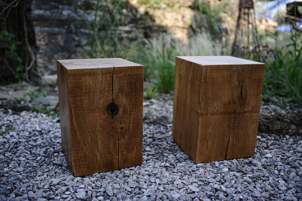 Reclaimed Oak Stool, Magic Cubes, Coffee table, Side Table, Outdoors or Indoors, Customisable. Personalised Anniversary or Christmas Gift