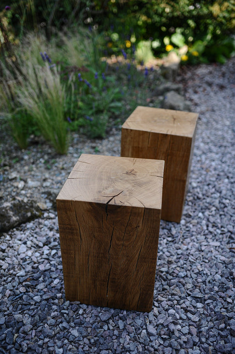 Reclaimed Oak Stool, Magic Cubes, Coffee table, Side Table, Outdoors or Indoors, Customisable. Personalised Anniversary or Christmas Gift