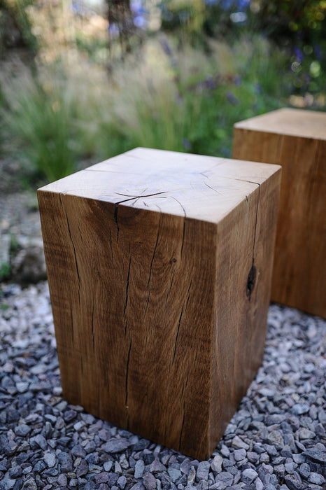 Reclaimed Oak Stool, Magic Cubes, Coffee table, Side Table, Outdoors or Indoors, Customisable. Personalised Anniversary or Christmas Gift