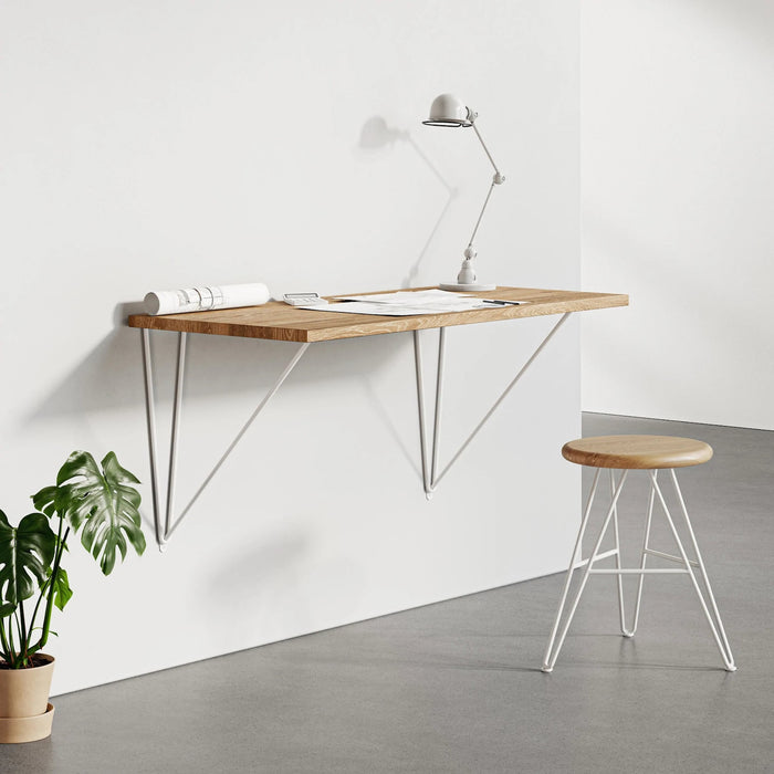 Oak Desk on Hairpin wall brackets / DESK collection