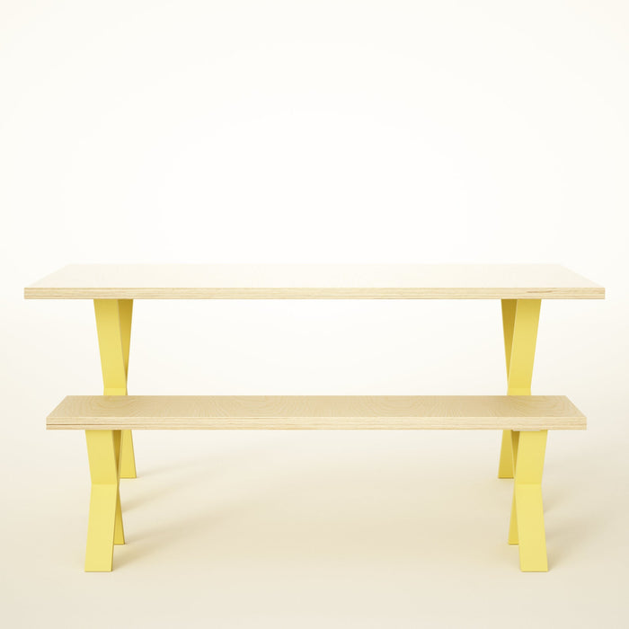 Birch Plywood Dining Set on Steel Legs / PLY & FORMICA Collection