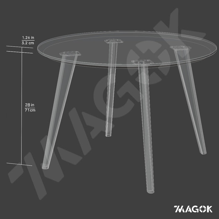 Round Dining Table 4 legged, Solid Oak, 4-6 seater / KANTAR Collection