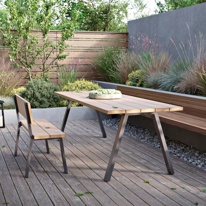 Outdoor Seat, Oak Wood Industrial Frame, Sustainable Garden Furniture / OUTDOOR collection