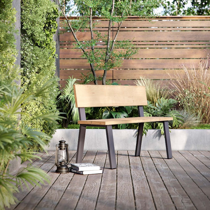 Outdoor Seat, Oak Wood Industrial Frame, Sustainable Garden Furniture / OUTDOOR collection