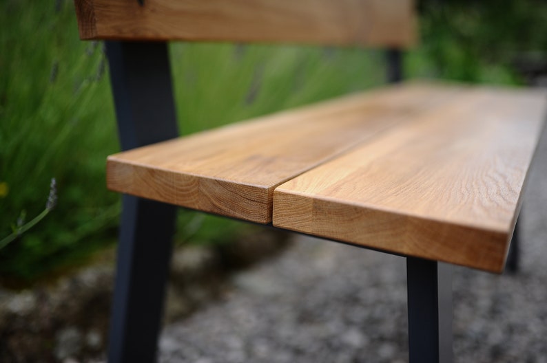 Outdoor Seat, Oak Wood Industrial Frame, Sustainable Garden Furniture / OUTDOOR collection