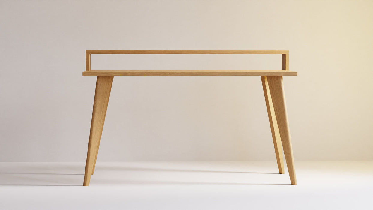 Oak Desk with Monitor Stand, Solid wood, Customisable, WILD OAK collection