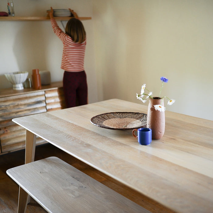 Dining Table & Bench Set, 4, 6, 8 Seater, Solid Oak / PRIME Collection