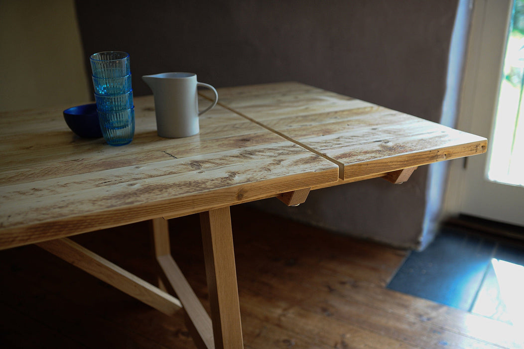 Farmhouse Dining table Extendable solid oak frame / RECLAIMED farmhouse Collection