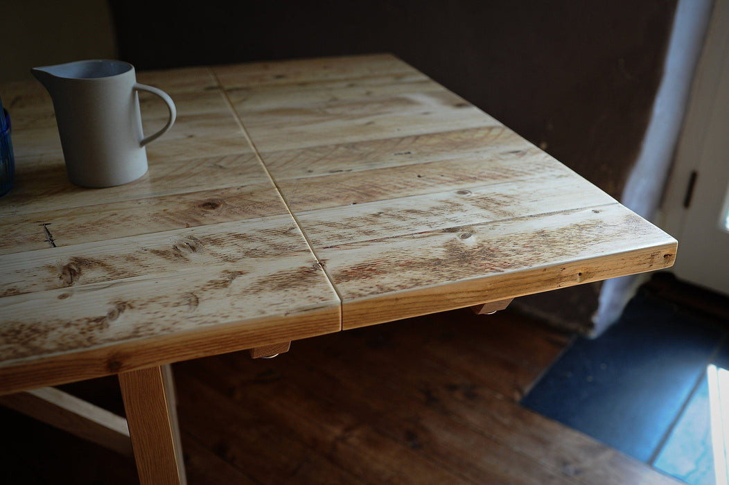 Farmhouse Dining table Extendable solid oak frame / RECLAIMED farmhouse Collection