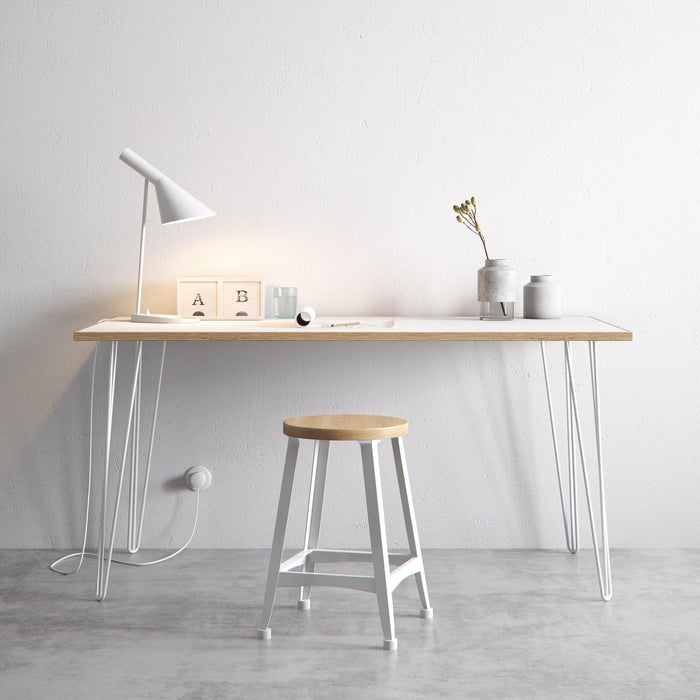 Office Desk, Formica Top on Hairpin legs / PLY & FORMICA Collection