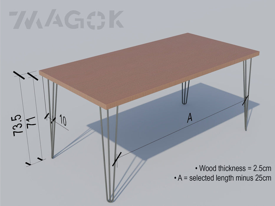 Office Desk, Formica Top on Hairpin legs / PLY & FORMICA Collection
