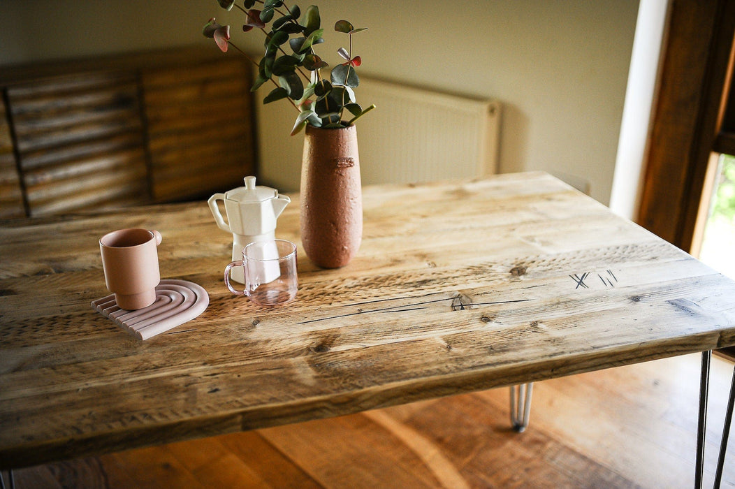 Reclaimed Dining Table Desk on Hairpin legs / RECLAIMED Collection