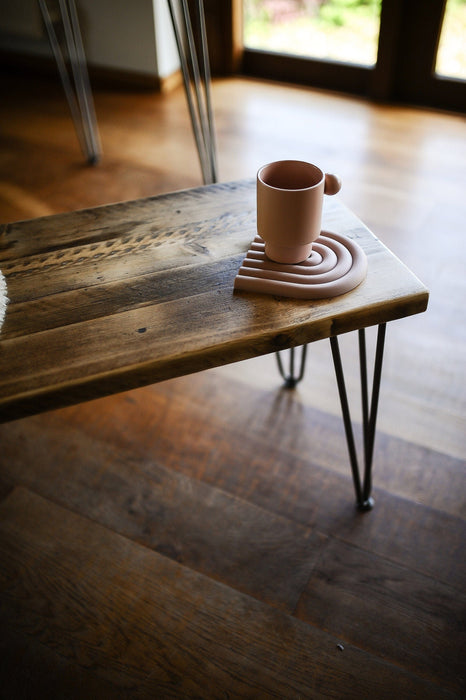 Bench on Hairpin legs, Authentic Reclaimed Solid Wood, Handcrafted in UK / RECLAIMED Collection