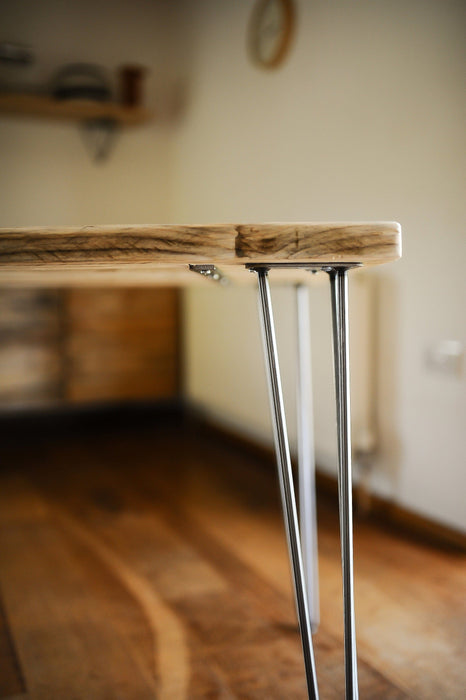 Dining Set Table & Bench, Reclaimed Wood on Hairpin Legs / RECLAIMED collection