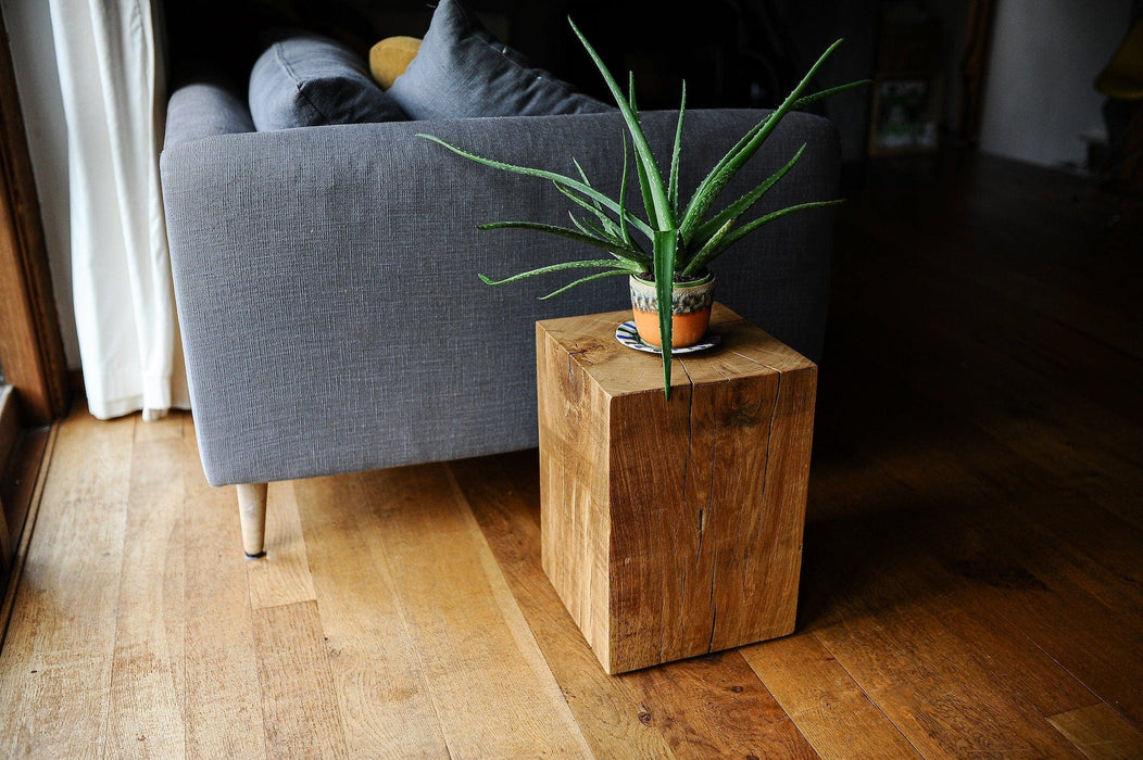 Reclaimed Oak Stool, Magic Cubes, Coffee table, Side Table, Outdoors or Indoors, Customisable. Personalised Anniversary or Christmas Gift